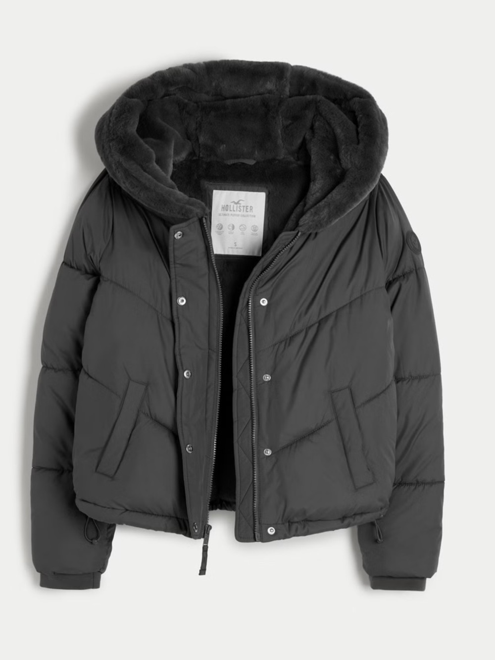 Hollister Ultimate Puffer Collection Hooded Faux-Fur Lined Puffer Jacket